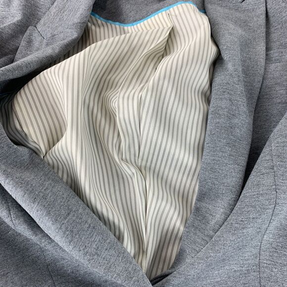 JCP JC Penny Womens One Button Blazer Sz Large Gray Padded Lined Office Workwear - Picture 4 of 10